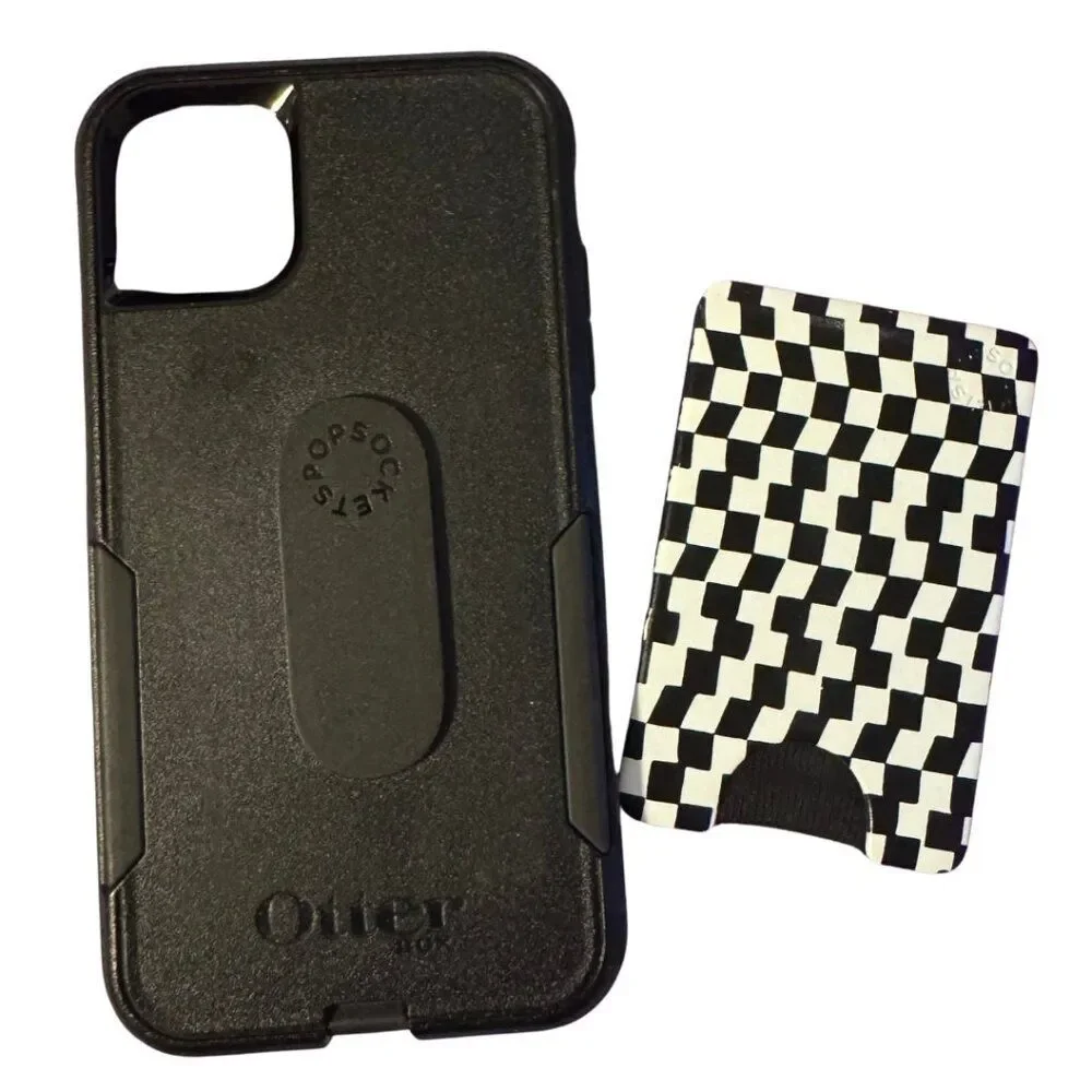 Otterbox Case & Popsocket Wallet Bundle - iPhone 11, Black White